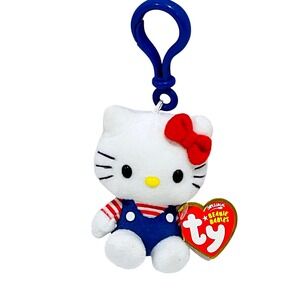 Hello Kitty X Sanrio Keychain backpack clip tag plush TY Beanie Babies Tag‎ NEW